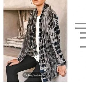 NWT J.Jill Pure Jill Shibori Print Velvet Jacket